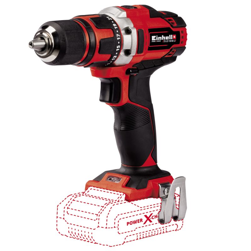 Masina de gaurit / insurubat Einhell PXC TE-CD 18/40 Li-Solo, 18 V, 40 Nm, 21 trepte cuplu, mandrina 13 mm, fara acumulator/incarcator