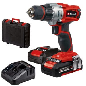 Masina de gaurit si insurubat (bormasina) cu 2 acumulatori Einhell Power X-Change TE-CD 18/2 Li Kit, 18 V, 2x1,5 Ah, 44 Nm, incarcator rapid, valiza transport