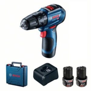Masina de gaurit si insurubat (bormasina) cu percutie Bosch Professional GSB 12V-30, 12 V, 1600 RPM, 24.000 PPM, 2 acumulatori, incarcator rapid, valiza profesionala