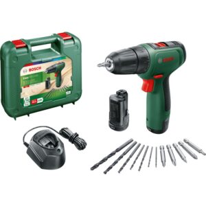 Masina de gaurit si insurubat (bormasina) pe acumulator Bosch EasyDrill 1200, 12 V, 1.5 Ah, 1500 RPM, 30 Nm, 2 acumulatori, incarcator, set burghiu si biti, valiza profesionala