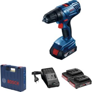 Masina de gaurit si insurubat (bormasina) pe acumulator Bosch Professional GSR 180 Li, 18 V, 1900 RPM, 21/54 Nm, 20+1 trepte torsiune, 2 acumulatori, incarcator, valiza...