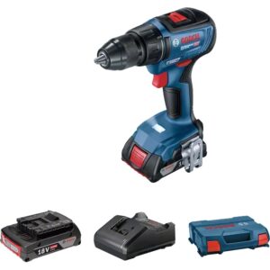 Masina de gaurit si insurubat (bormasina) pe acumulator Bosch Professional GSR 18V-50, 18 V, 50 Nm, 1800 RPM, 20+1 trepte torsiune, 2 acumulatori 2Ah, motor motor fara...