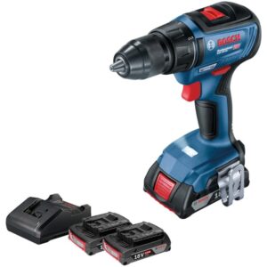 Masina de gaurit si insurubat (bormasina) pe acumulator Bosch Professional GSR 18V-50, 18 V, 1800 RPM, 20+1 trepte torsiune, 35 mm diametru maxim gaurire, 3 acumulatori de 2 Ah,...
