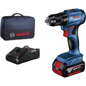Masina de gaurit si insurubat (bormasina) pe acumulator Bosch Professional GSR 185-LI, 18 V, 54/21 Nm, 1900 RPM, acumulator 4 Ah, incarcator, geanta textil