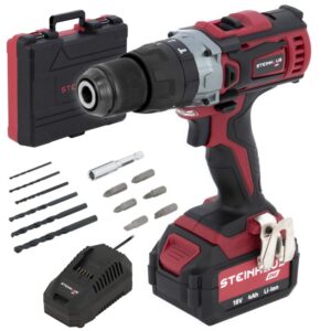 Masina de gaurit si insurubat cu percutie cu acumulator (bormasina) Steinhaus ONE 18V, PRO-ONE-CDH2, 45Nm, 19 trepte, 2 trepte viteza, 1600 RPM, cu acumulator 4Ah Li-Ion si...