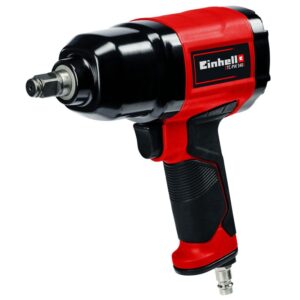 Pistol insurubat pneumatic cu impact pentru compresor Einhell TC-PW 340, 6.3 bar presiune maxima, 142 l/min consum aer, 340 Nm + 8 tubulare + cutie transport