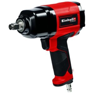 Pistol insurubat pneumatic cu impact pentru compresor Einhell TC-PW 610, 6.3 bar presiune maxima, 142 l/min consum aer, 610 Nm + 10 tubulare + cutie transport