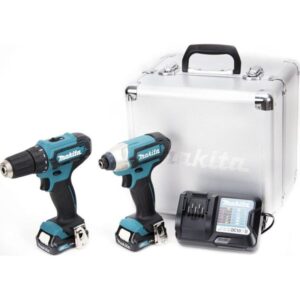 Set de scule Makita CLX224X Masina de gaurit si insurubat 30 Nm, masina de insurubat cu impact, 110 Nm, 2 acumulatori Li-Ion 1.5 Ah, 12 V, incarcator, valiza aluminiu