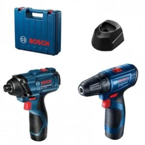Set masina de gaurit si insurubat (bormasina) pe acumulator Bosch Professional GSR 120+GDR 120, 12 V, 2600 RPM, 14/30 Nm, 2 acumulatori, incarcator, valiza profesionala