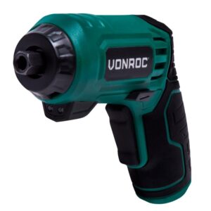 Surubelnita cu acumulator 4V 1.5Ah VONROC, CD507DC, cu lumina dubla LED, set 14 varfuri, cuplu 5Nm, turatie 200/min, cablu incarcare USB-C, Verde/Negru