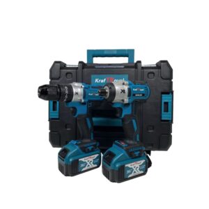 Trusa German Meister Masina cu Impact si Autofiletanta cu 2 Acumulatori 128V